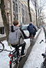 Herengracht biking in snow